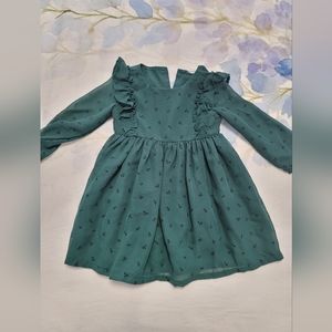 Baby girl green color long sleeve dress